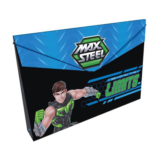 Carpeta fuelle plástico con caucho VARIOS MOTIVOS MASCULINO MAX STEEL