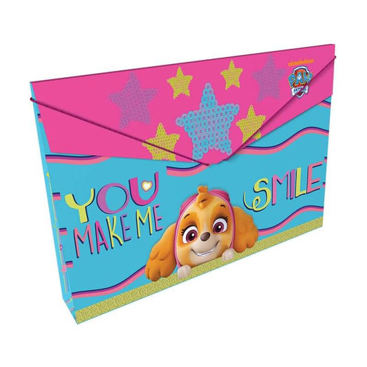 Carpeta fuelle plástico con caucho VARIOS MOTIVOS FEMENINO PAW PATROL