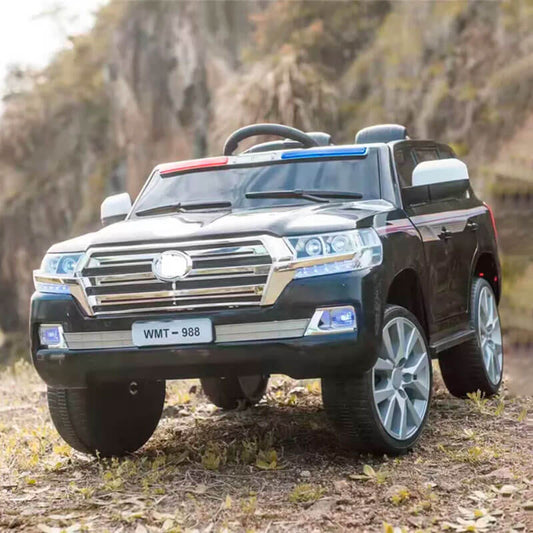 Carro eléctrico recargable Toyota Land Cruiser policia Negra