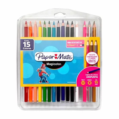 Colores MAGICOLOR PAPER MATE + 2 metalizados + 2 neon x15 Colores diferentes