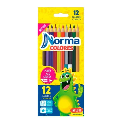 Colores NORMA punta mas gruesa x12 Colores