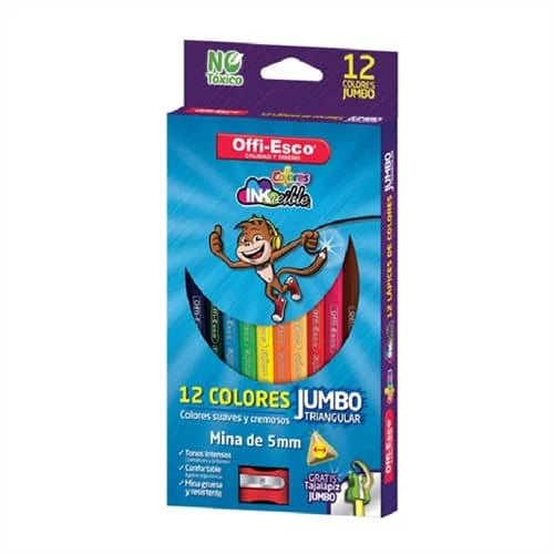 Colores OFFIESCO JUMBO x12 Colores diferentes