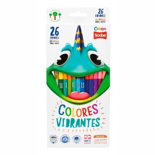 Colores doble punta SCRIBE punta mas gruesa 13 lapices 26 Colores