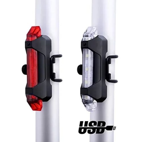 Combo 2 luces (1 Roja - 1 blanca) Bicicleta Luz resistente a salpicaduras Recargable