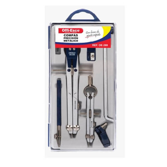 Compás de precisión metálico x2 más 5 accesorios