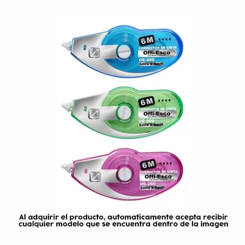 Corrector de cinta OFFIESCO 6mtrs x UNIDAD