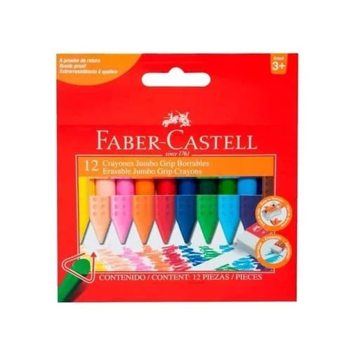Crayones 10cm jumbo -FABER CASTELL- x 12 Colores