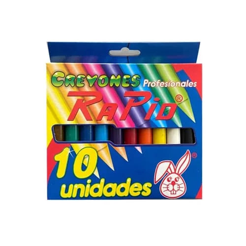 Crayones 12,5cm jumbo -RAPID- x 10 Colores