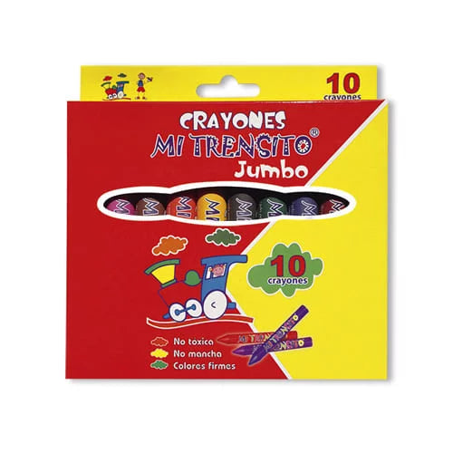 Crayones jumbo 12cm -MI TRENSITO- X10 COLORES