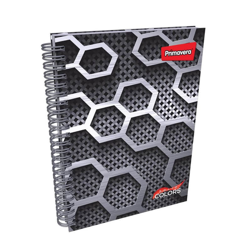 Agenda argollada pasta dura 7 MATERIAS MASCULINO pequeño SOLID COLOR METAL CUADRICULADO