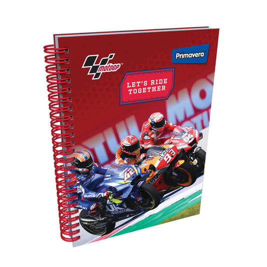 Agenda argollada pasta dura 7 MATERIAS MASCULINO pequeño SOLID COLOR MOTO GP CUADRICULADO