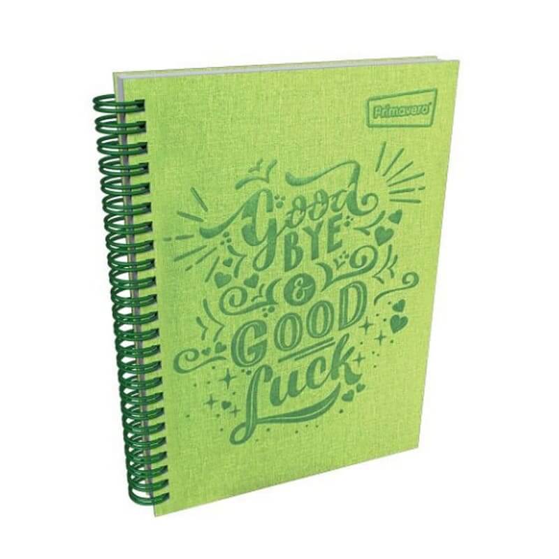 Agenda argollada pasta dura 5 MATERIAS FEMENINO pequeño TEXTURA MATE VERDE CUADRICULADO