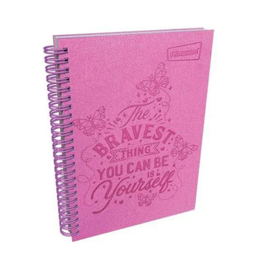 Agenda argollada pasta dura 7 MATERIAS FEMENINO pequeño TEXTURA MATE ROSADO CUADRICULADOS