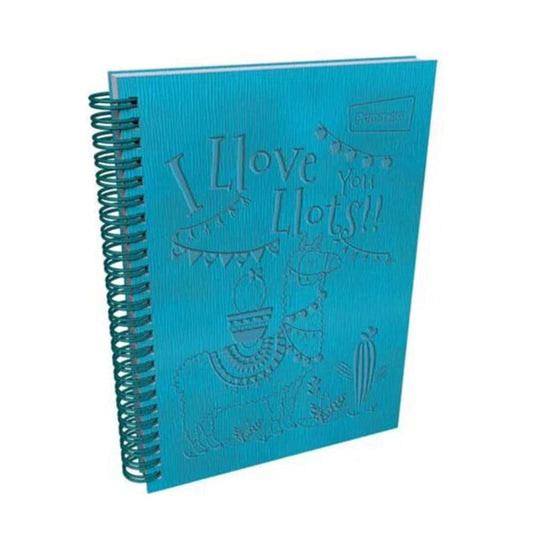 Agenda argollada pasta dura 7 MATERIAS FEMENINO pequeño TEXTURA MATE AZUL CUADRICULADOS