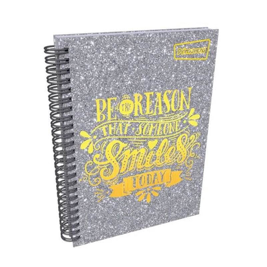Agenda argollada pasta dura 7 MATERIAS FEMENINO pequeño TEXTURA ESCARCHADA  PLATEADA CUADRICULADO