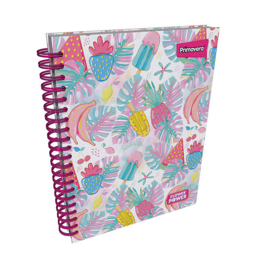 Agenda argollada pasta dura 5 MATERIAS FEMENINO grande MOTIVOS SURTIDOS CUADRICULADO #1