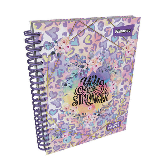 Agenda argollada pasta dura 5 MATERIAS FEMENINO grande MOTIVOS SURTIDOS CUADRICULADO #8
