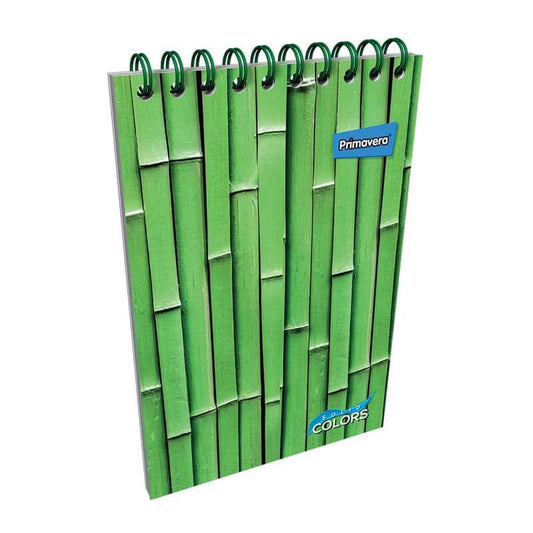 Cuaderno argollado vertical cuadriculado UNISEX pasta dura MADERA VERDE