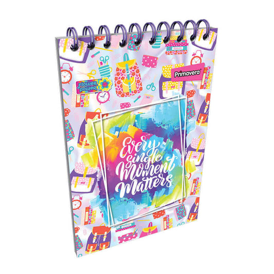 Cuaderno argollado vertical cuadriculado FEMENINO pasta dura BELLEZA