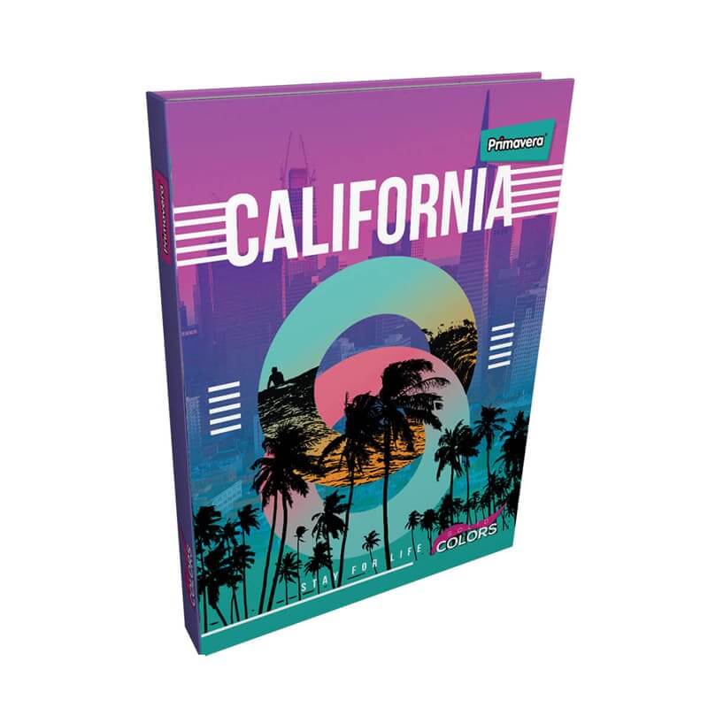 Agenda cosida pasta dura 5 MATERIAS FEMENINO pequeño CALIFORNIA CUADRICULADO