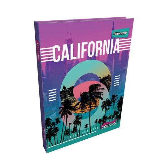 Agenda cosida pasta dura 5 MATERIAS FEMENINO pequeño CALIFORNIA CUADRICULADO