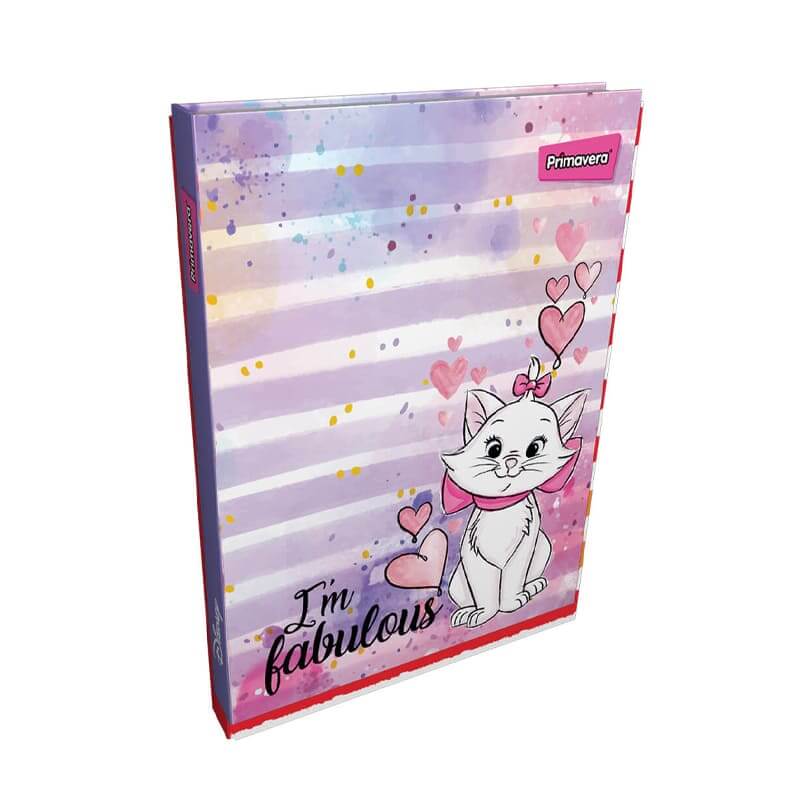 Agenda cosida pasta dura 5 MATERIAS FEMENINO pequeño GATICA BLANCA CUADRICULADO