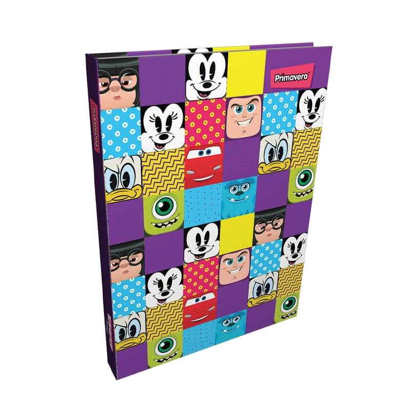 Agenda cosida pasta dura 7 MATERIAS FEMENINO pequeño DISNEY CUBOS CUADRICULADO