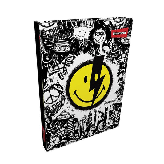 Agenda cosida pasta dura 5 MATERIAS MASCULINO pequeño EMOJI NEGRO CON BLANCO