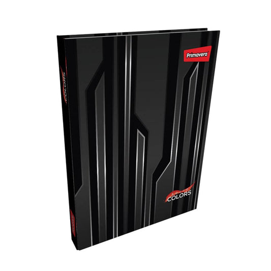 Agenda cosida pasta dura 5 MATERIAS MASCULINO pequeño NEGRO CON LINEAS BLANCAS