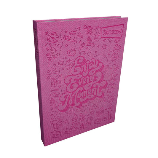 Agenda cosida pasta dura 7 MATERIAS FEMENINO pequeño TEXTURA ENJOY ROSADO