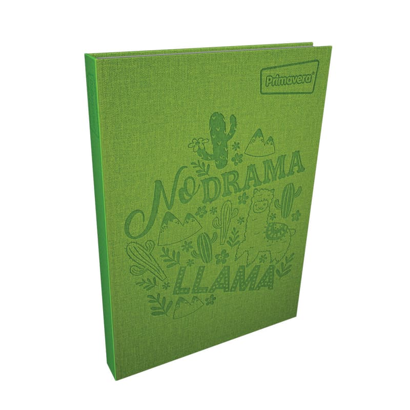 Agenda cosida pasta dura 5 MATERIAS FEMENINO pequeño TEXTURA DO DRAMA VERDE