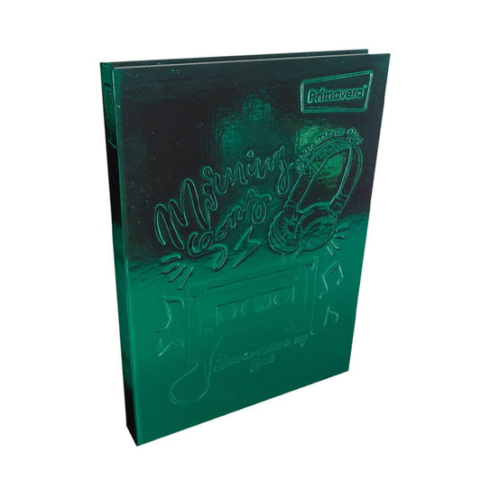 Agenda cosida pasta dura 5 MATERIAS FEMENINO pequeño METALIZADO MORNING VERDE AGUA