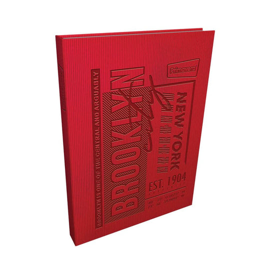 Agenda cosida pasta dura 5 MATERIAS MASCULINO pequeño TEXTURA BROOKLYN ROJO