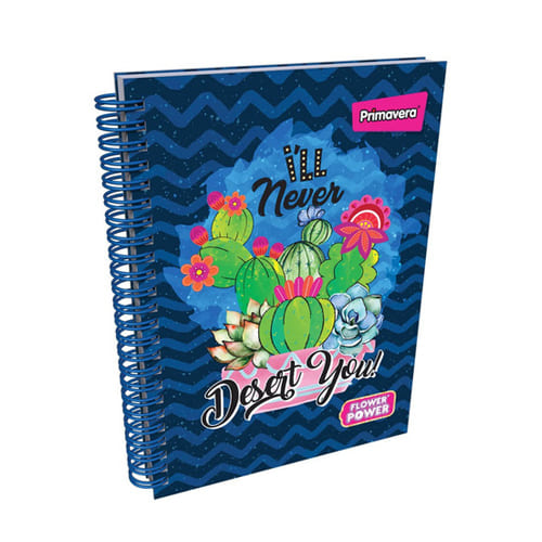 Agenda Argollada pasta dura 5 MATERIAS FEMENINO pequeño FLOWER POWER ILL NEVER CUADRICULADO