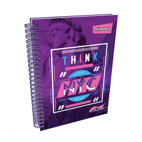 Agenda Argollada pasta dura 5 MATERIAS FEMENINO pequeño SOLID COLOR THINK NYC CUADRICULADO
