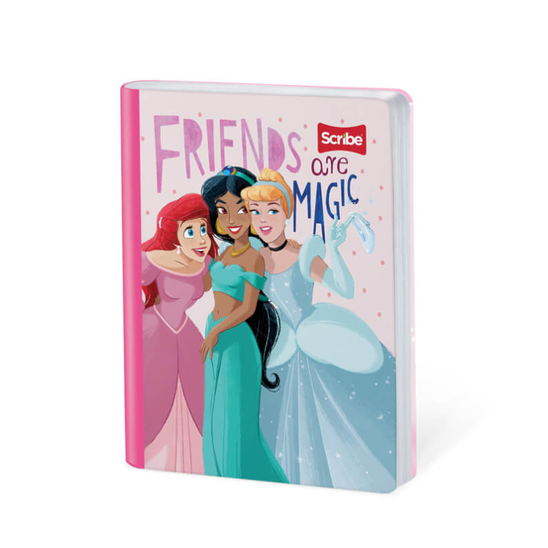 Cuaderno scribe cosido grande 100 hojas Cuadriculado DISNEY PRINCESAS #1 Niñas