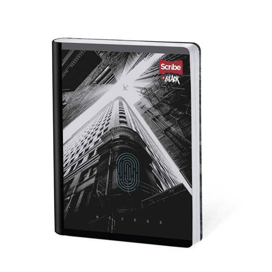 Cuaderno scribe cosido grande 50 hojas cuadriculado IN BLACK #8