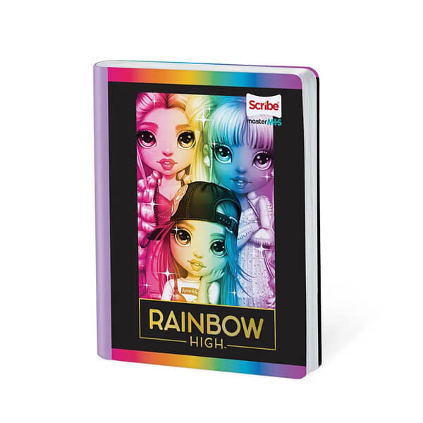 Cuaderno scribe cosido grande 100 hojas Rainbow High para niñas #1