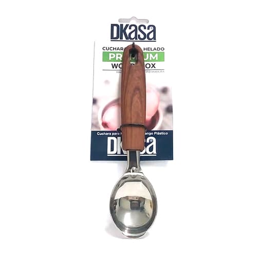 Cuchara para helado mango de plástico tipo madera DKASA