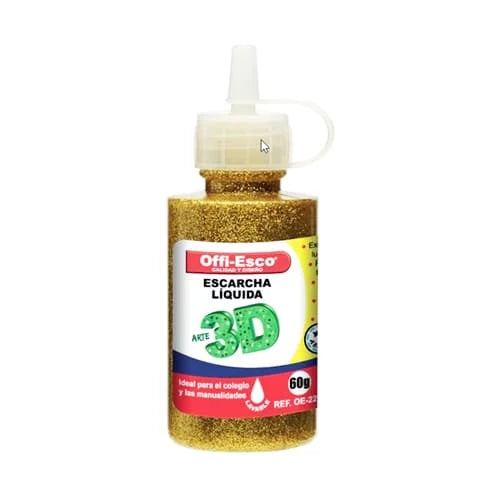 Escarcha líquida 3D 60g x UNIDAD Color Dorado