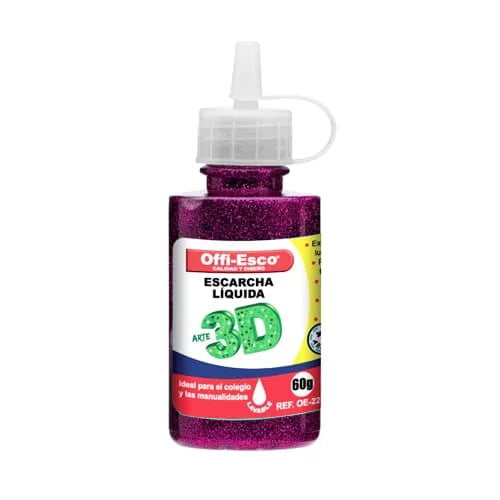 Escarcha líquida 3D 60g x UNIDAD Color Fucsia