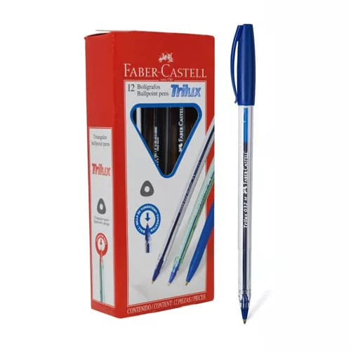 Caja x12 Esfero FABER CASTELL TRILUX Color Azul