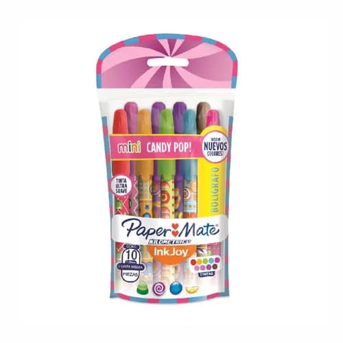 Paquete x10 Esfero kilometrico CANDY POP -PAPER MATE-