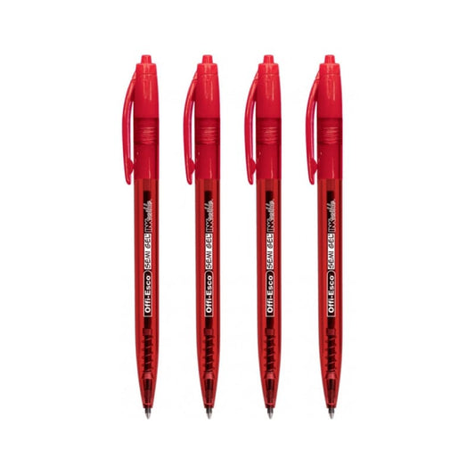 Set x4 Esfero semi-gel retractil 0.7mm -OFFIESCO- Color Rojo