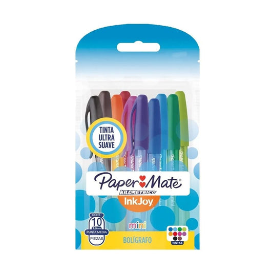 Paquete x10 Esfero kilometrico MINI -PAPER MATE-