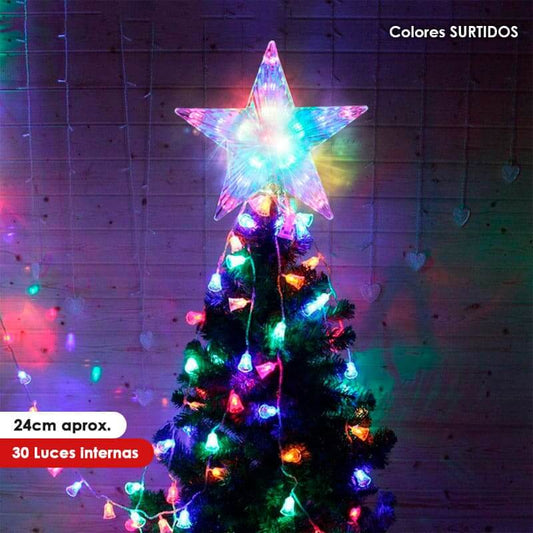 Estrella LED para árbol colores Surtidos 24cm aprox.