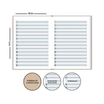 Cuaderno cosido grande de 50 hojas ferrocarril 23CM X 18 #NIÑOFAMA