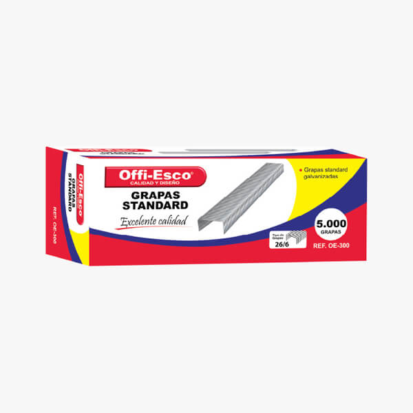 Grapas ganchos de cosedora standard galvanizadas x5000 Offiesco