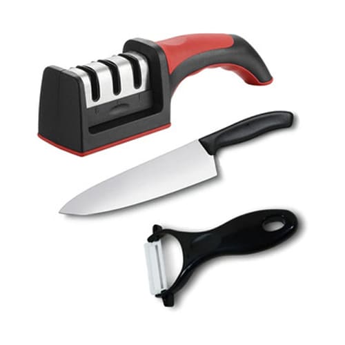 Kit de cocina AFILADOR + PELADOR + CUCHILLO