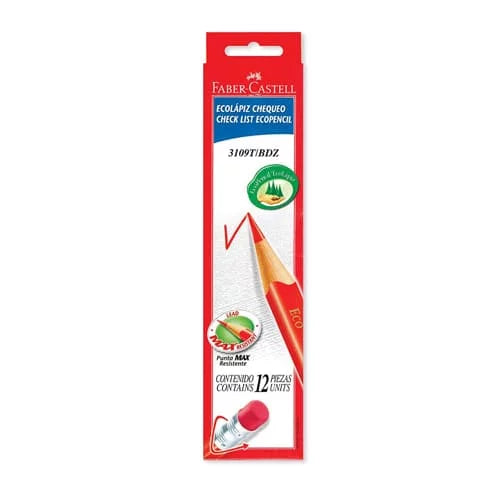 Lápiz de chequeo -FABER CASTELL ECOLAPIZ- CAJA X 12